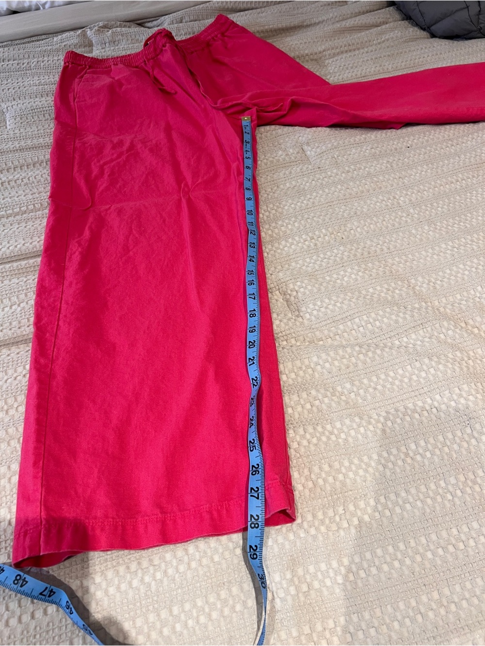J. Crew Hot Pink Linen Blend Wide Leg Pants - Picture 3 of 10